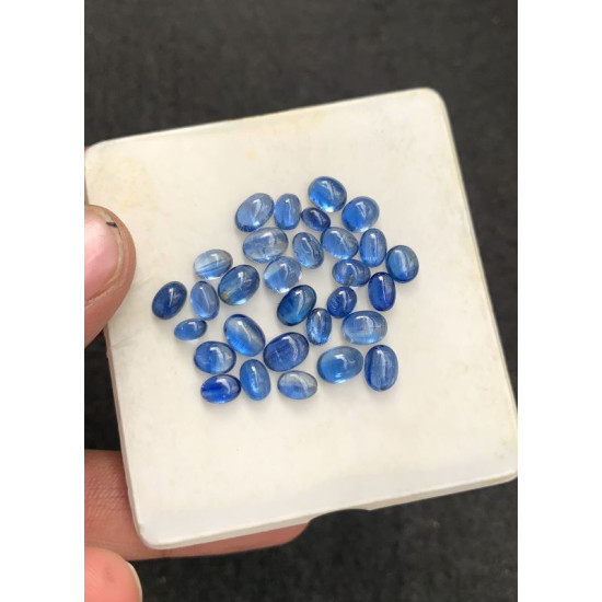 High Quality Natural Blue Kyanite Smooth Oval Shape Cabochons Gemstone For Jewelry